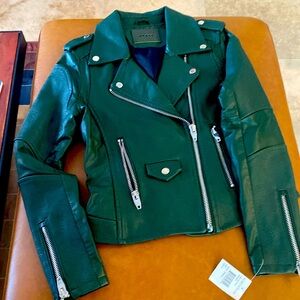 Leather bomber jacket